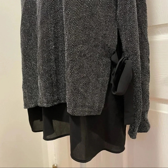 Karen Kane Metallic Layered Side Tie Long Sleeve Blouse Top M - Picture 7 of 10